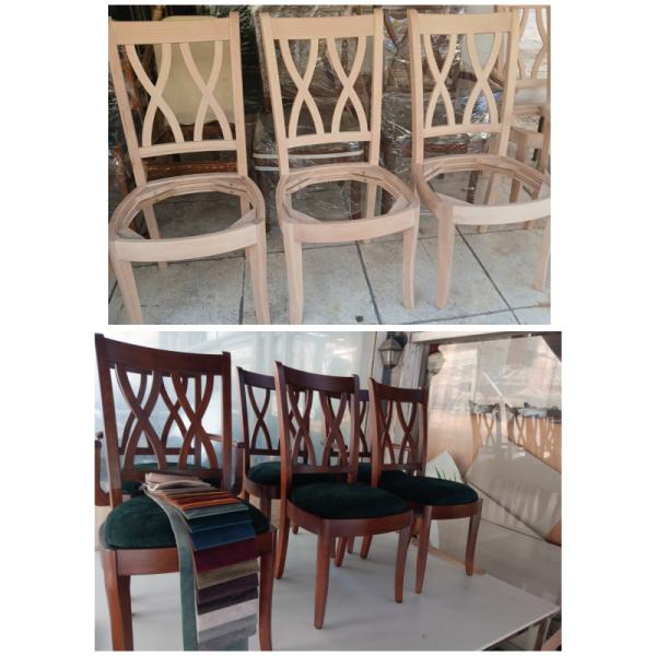 Κατασκευή καρεκλών λουστρα και ταπετσαρια