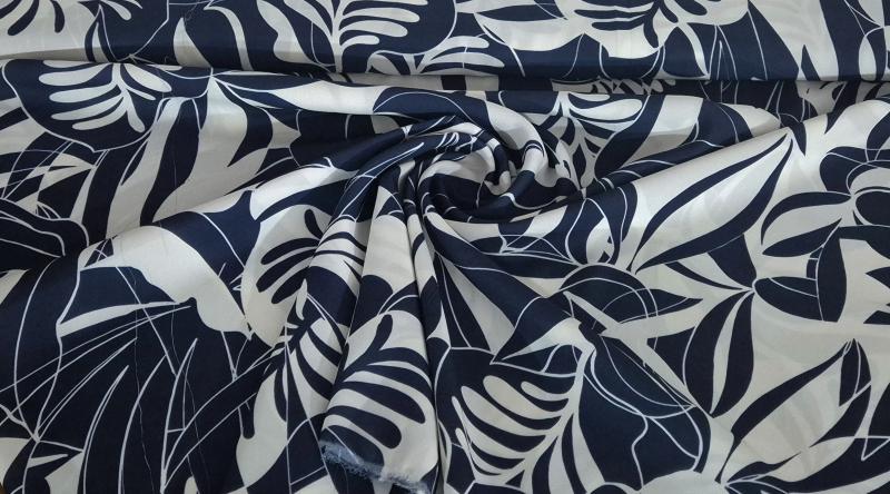 Ζορζέτα με Κλάρες & Φύλλα Polyester Εμπριμέ