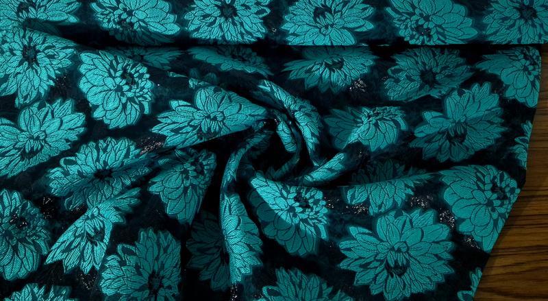 Οργάντζα Ζακάρ με Λουλούδια Polyester Εμπριμέ